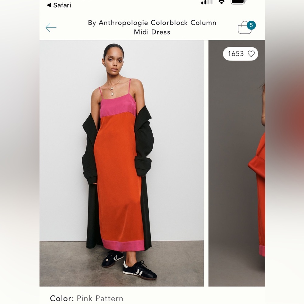 VEUC Anthropologie Column Colorblock Dress